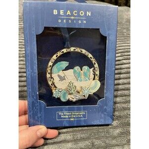 Beacon Design Flip Flops In The Sand Made In USA Finest Ornaments NWT